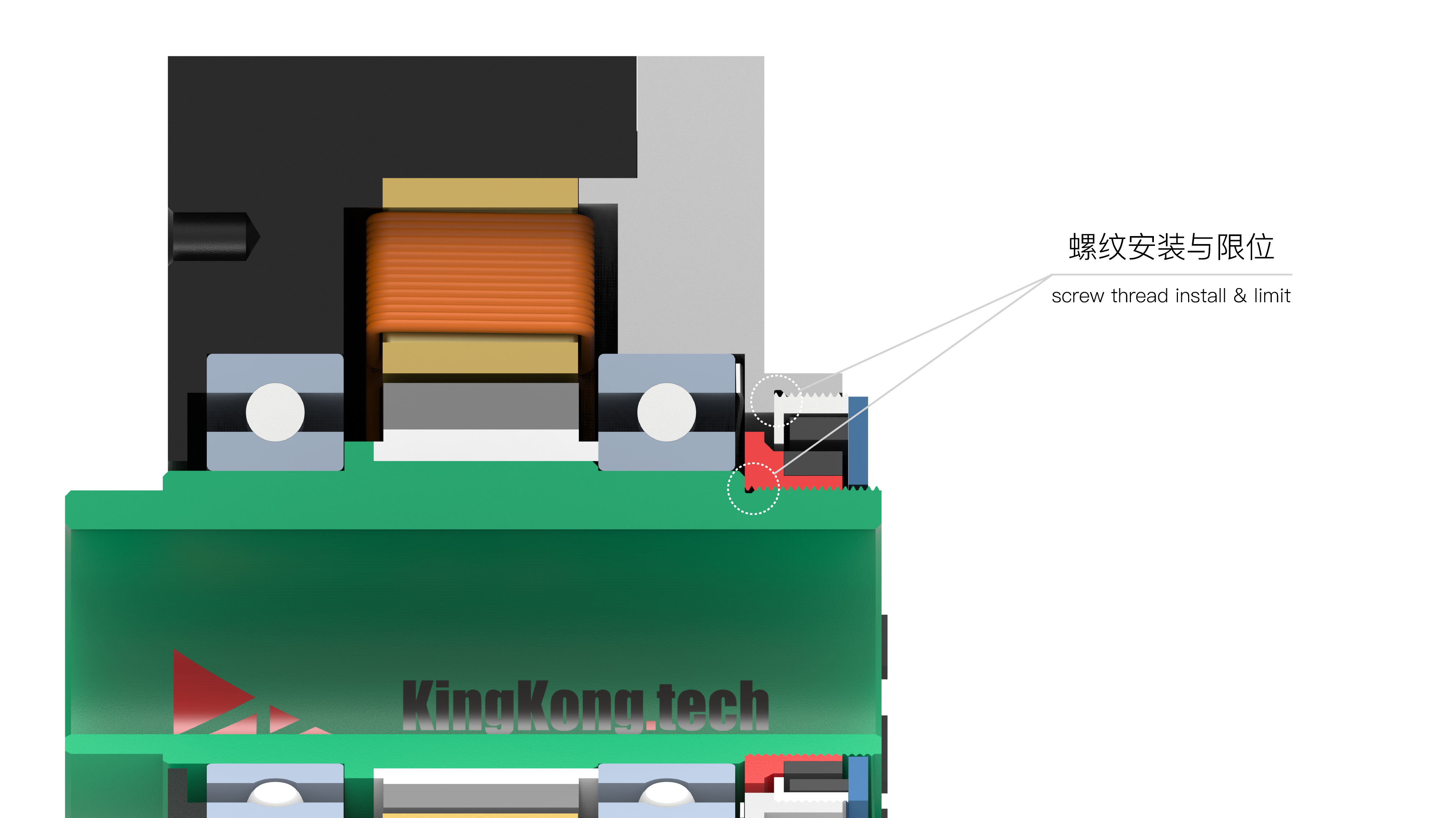 Encoder installation compact model front view